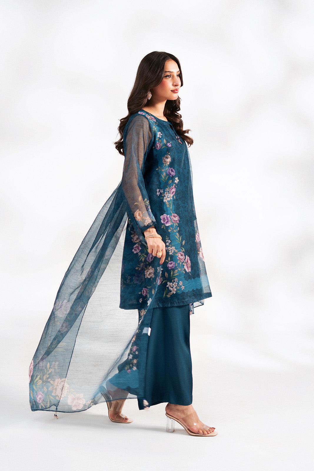 3 Piece Net Printed Suit (FS0216)
