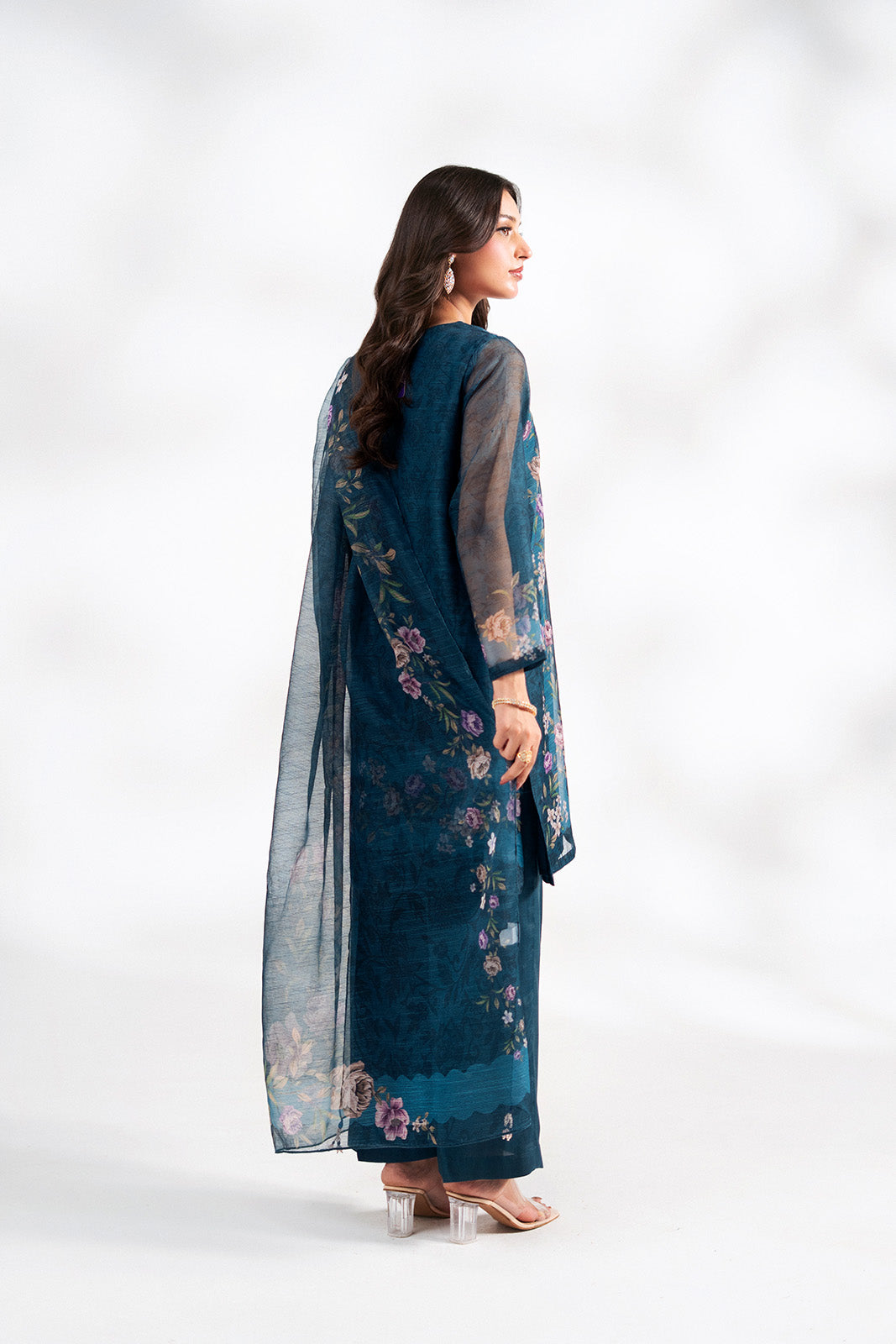 3 Piece Net Printed Suit (FS0216)