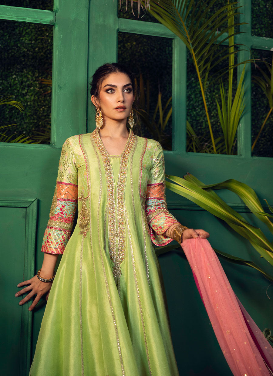 MehrNaz Mint front open kalidaar - FTA-FSP22-04