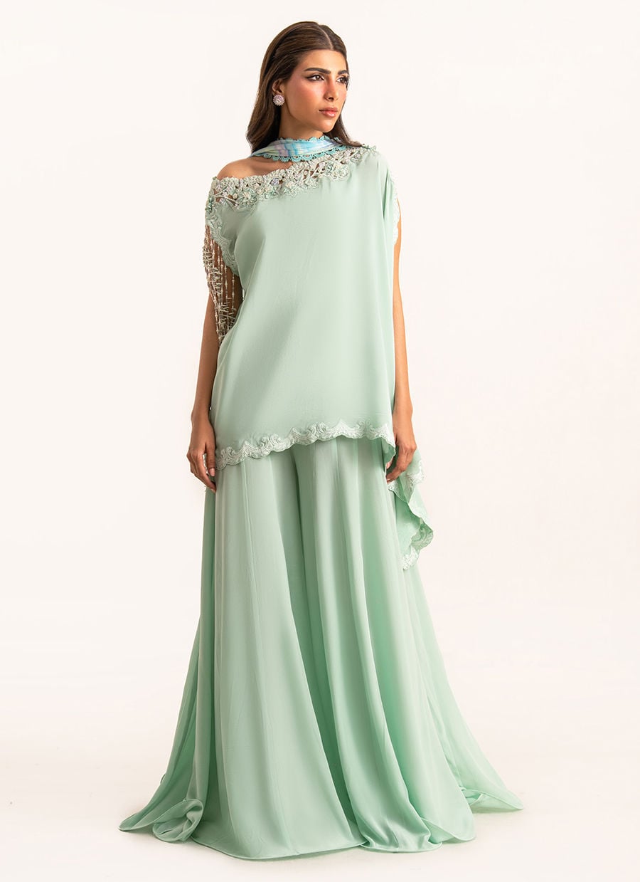 Anari Shirt And Drape Dupatta With Pants