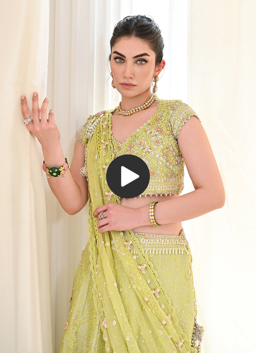 Kiki Kiwi Lengha Choli With Draped Dupatta