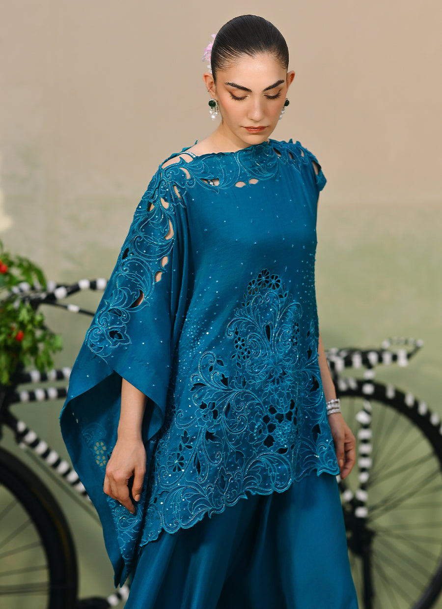 Elsie Peacock Blue Shirt Set