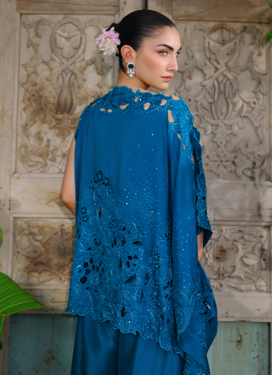 Elsie Peacock Blue Shirt Set