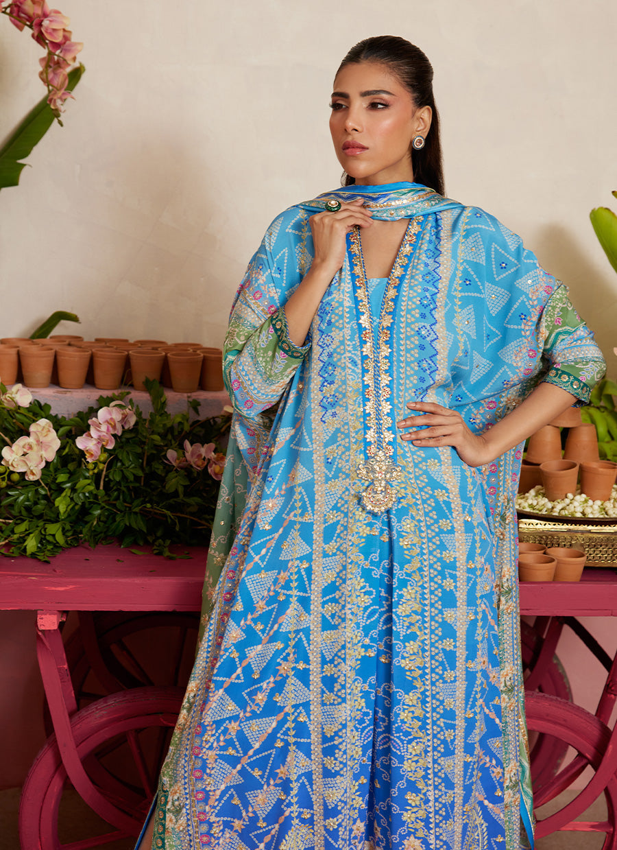 Elaria Sky Blue Kaftan