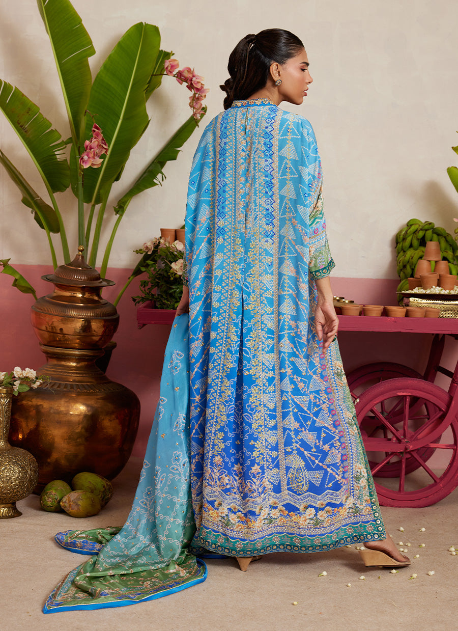 Elaria Sky Blue Kaftan