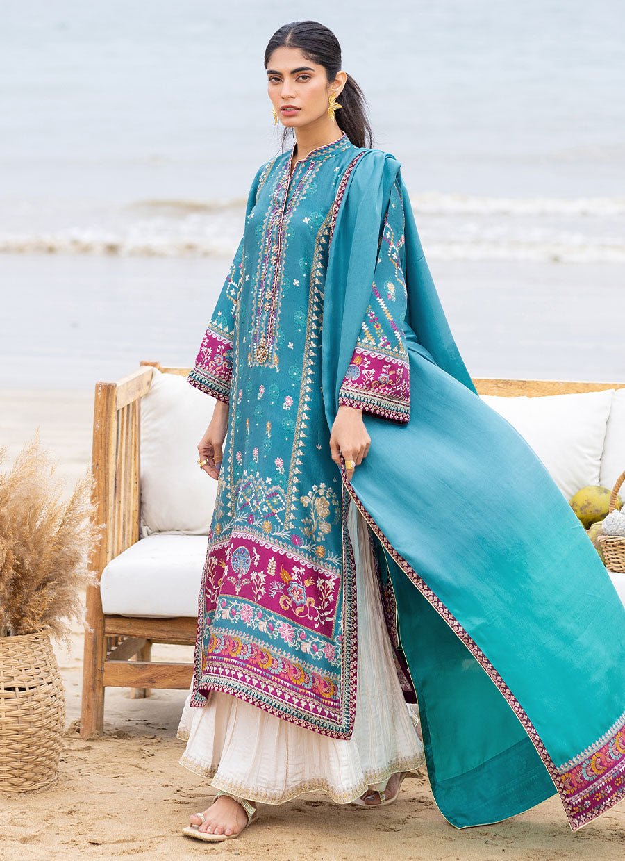 Oceana Teal Shirt and Dupatta - FTA-SFP24-04