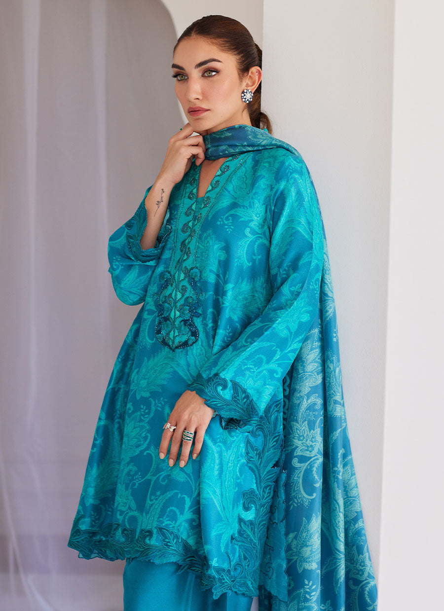 Luna Green Shirt and Dupatta