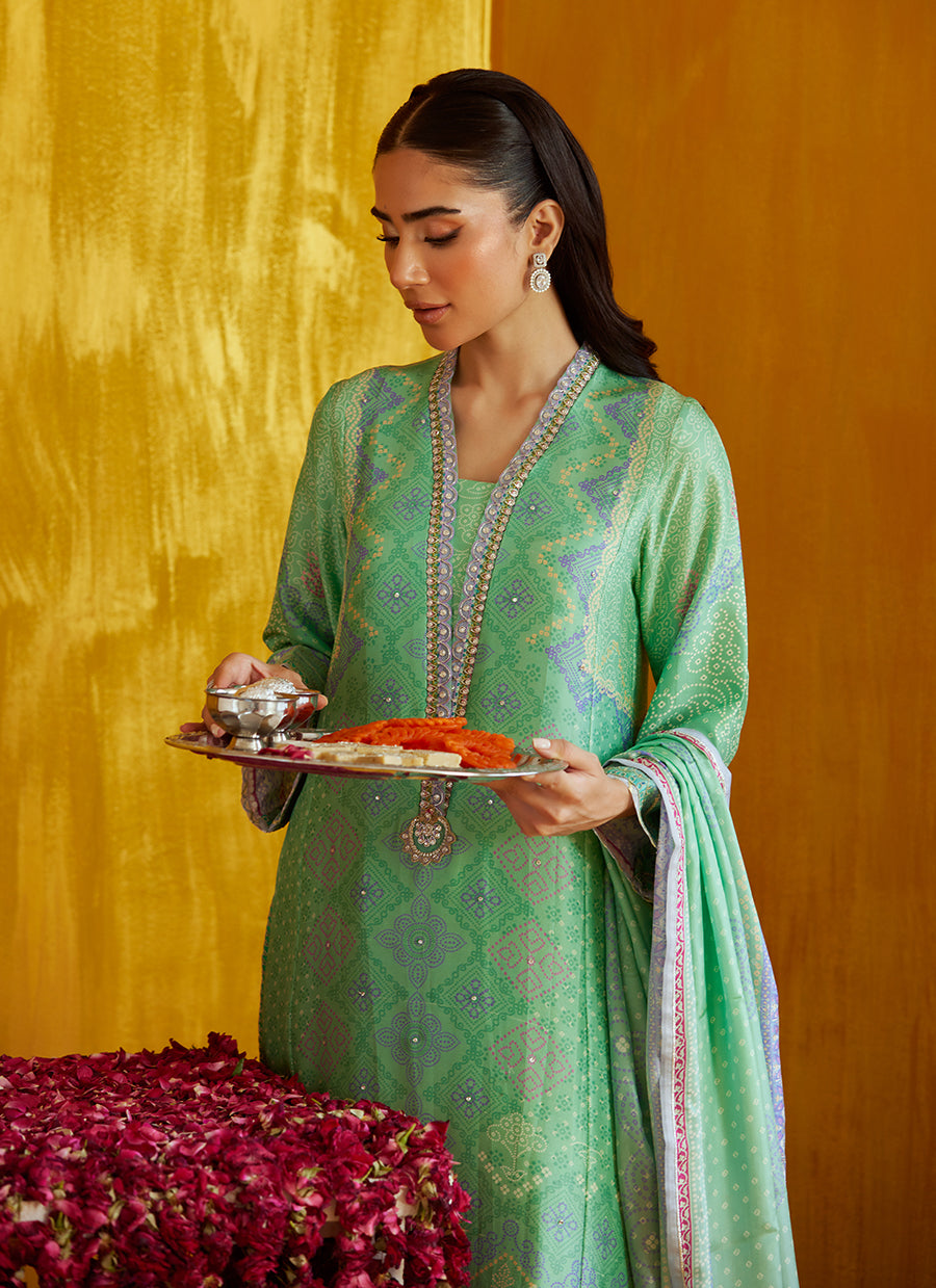 Arina Aqua Shirt And Dupatta - FTAMFP25-05
