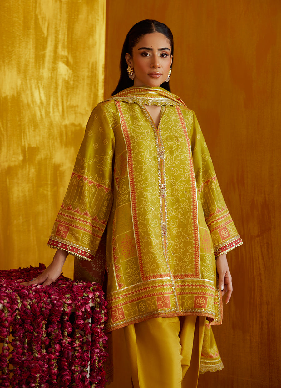 Nevada Kiwi Shirt And Dupatta