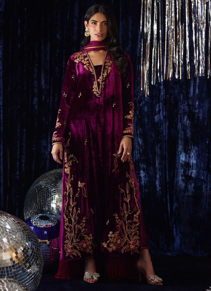 Arwen Magenta Shirt And Dupatta