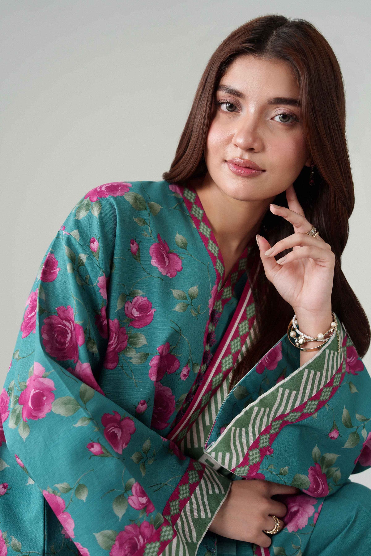 3 Piece - Dyed Printed Loose Fabric - 42604070