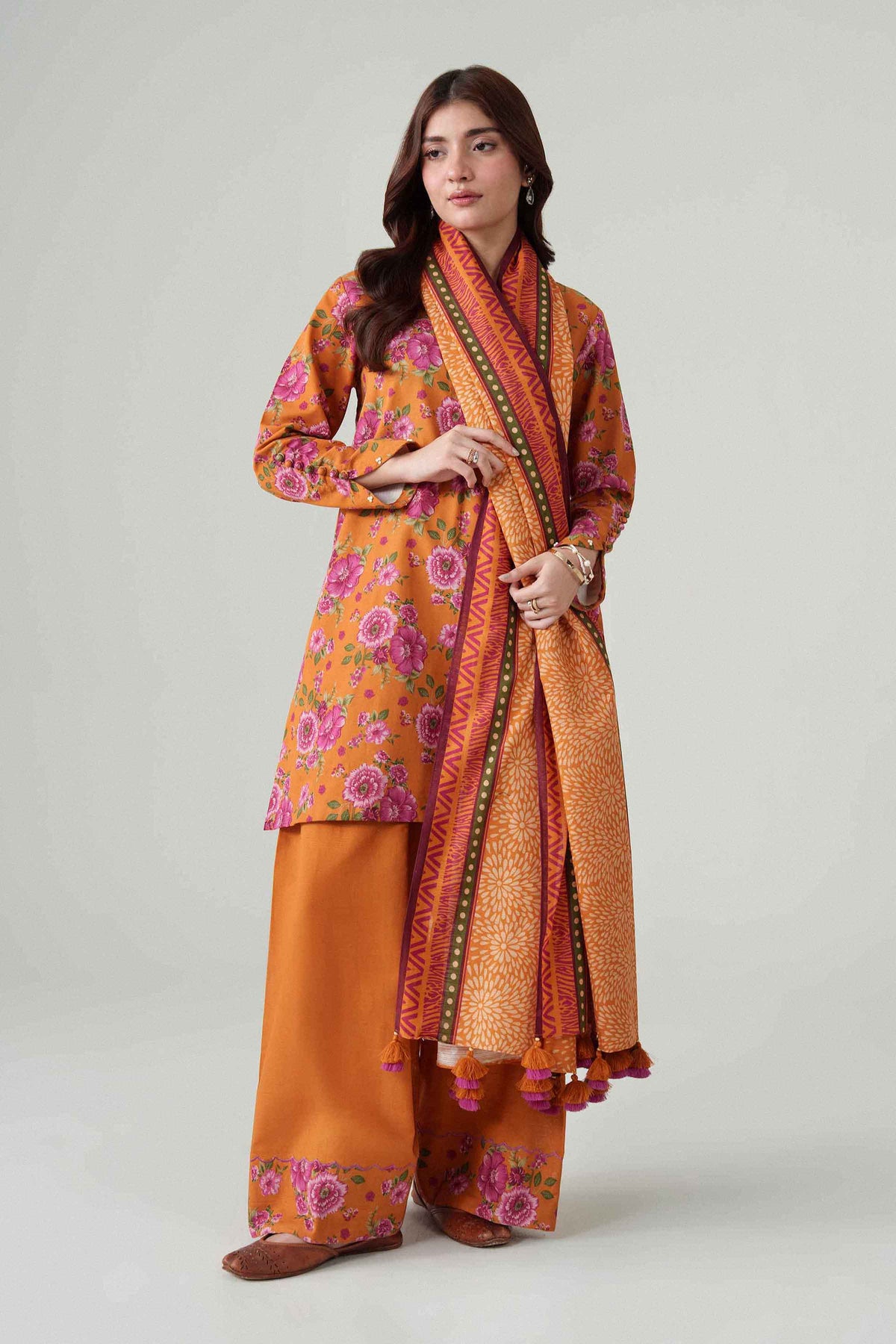 3 Piece - Dyed Printed Loose Fabric - 42604071
