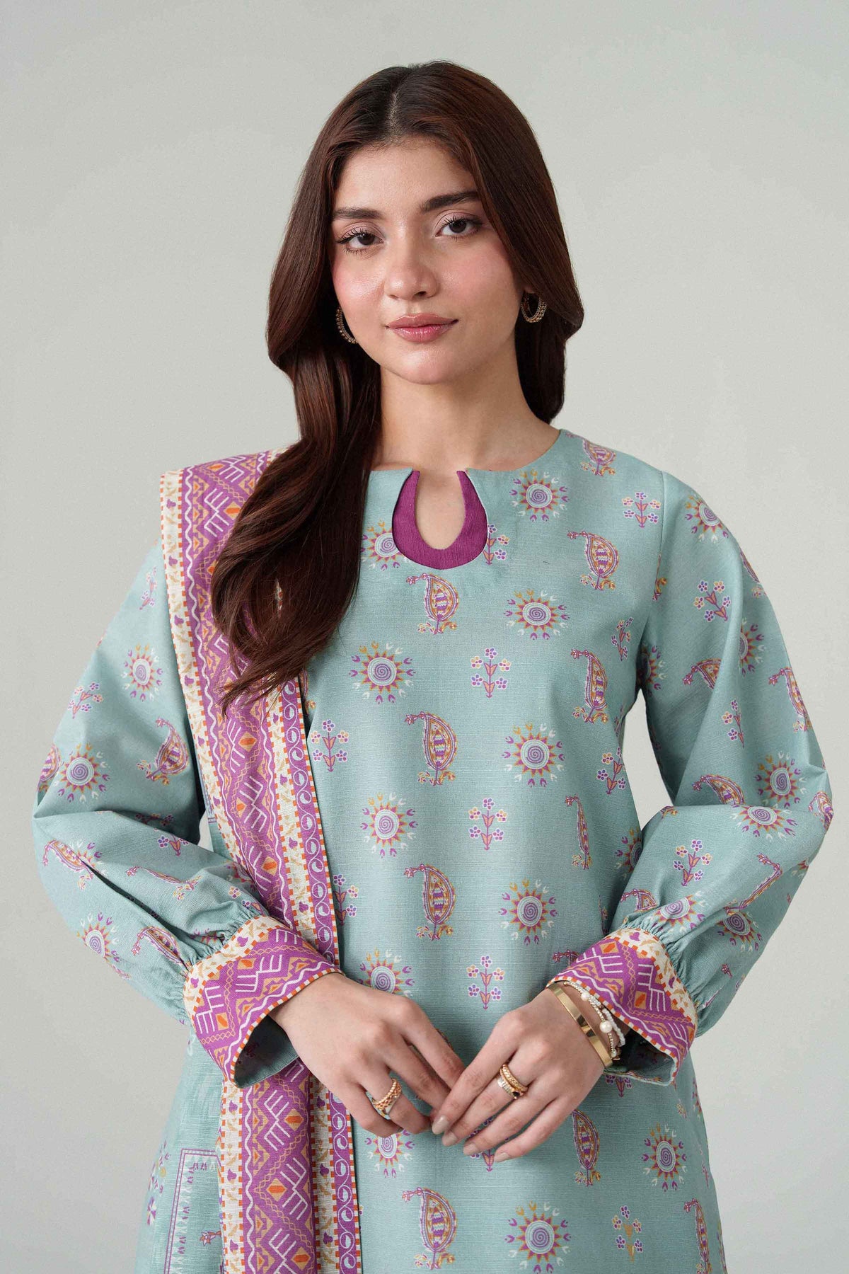 3 Piece - Dyed Printed Loose Fabric - 42604072