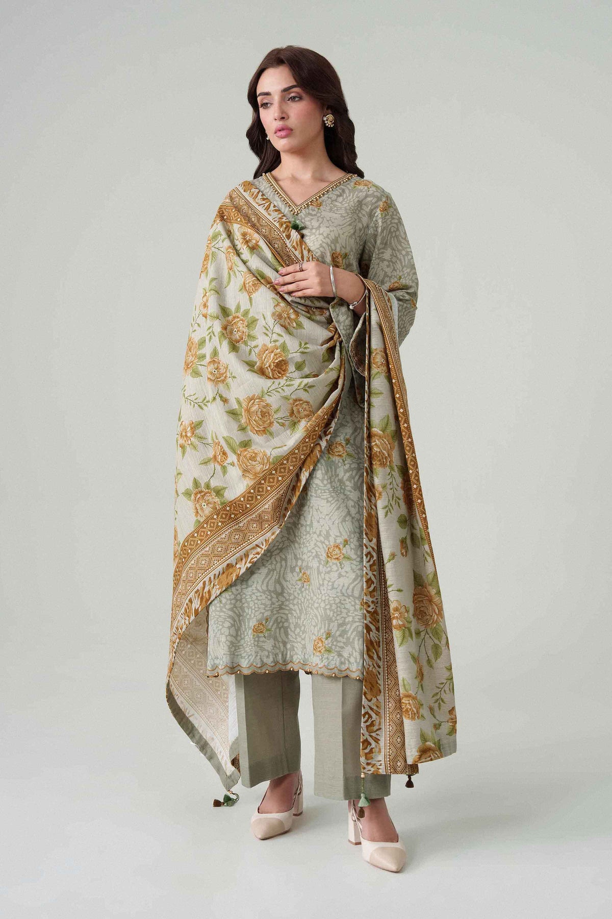 3 Piece - Dyed Printed Loose Fabric - 42604073