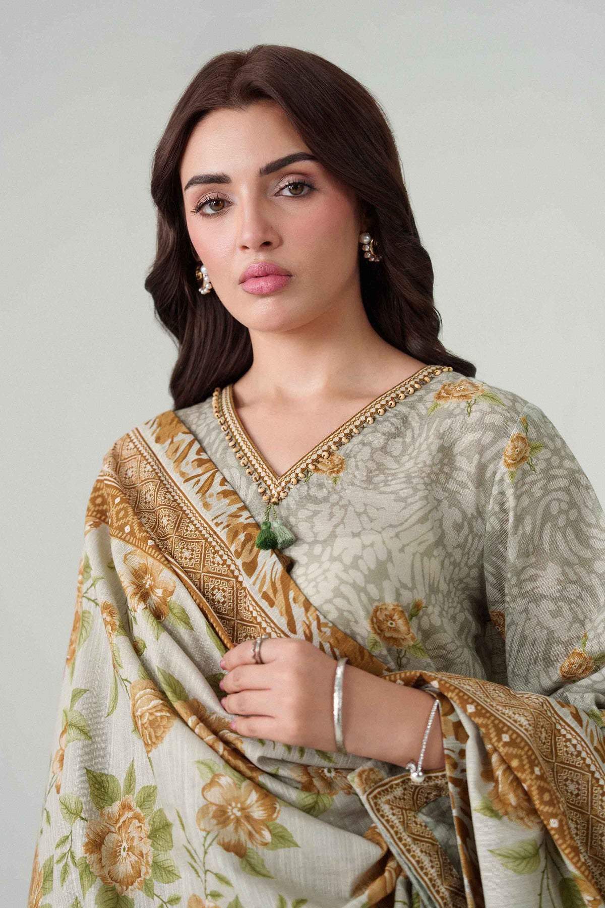 3 Piece - Dyed Printed Loose Fabric - 42604073
