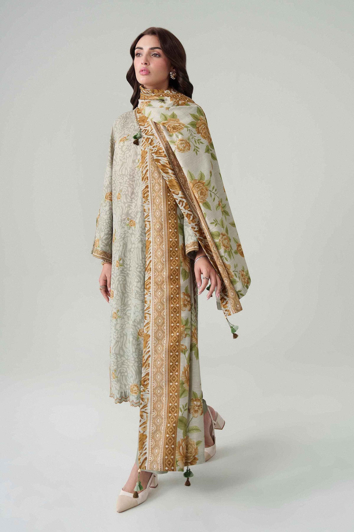 3 Piece - Dyed Printed Loose Fabric - 42604073