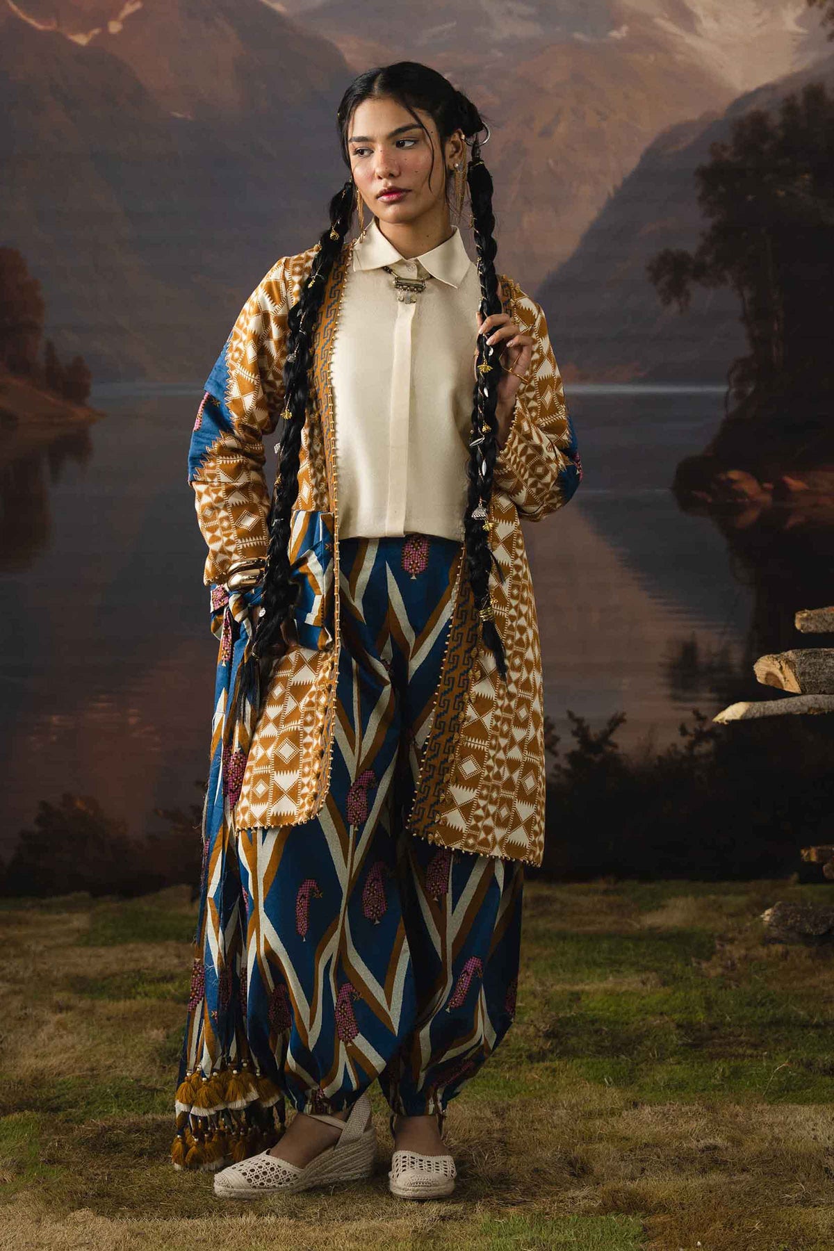 3 Piece - Dyed Printed Loose Fabric - 42604075