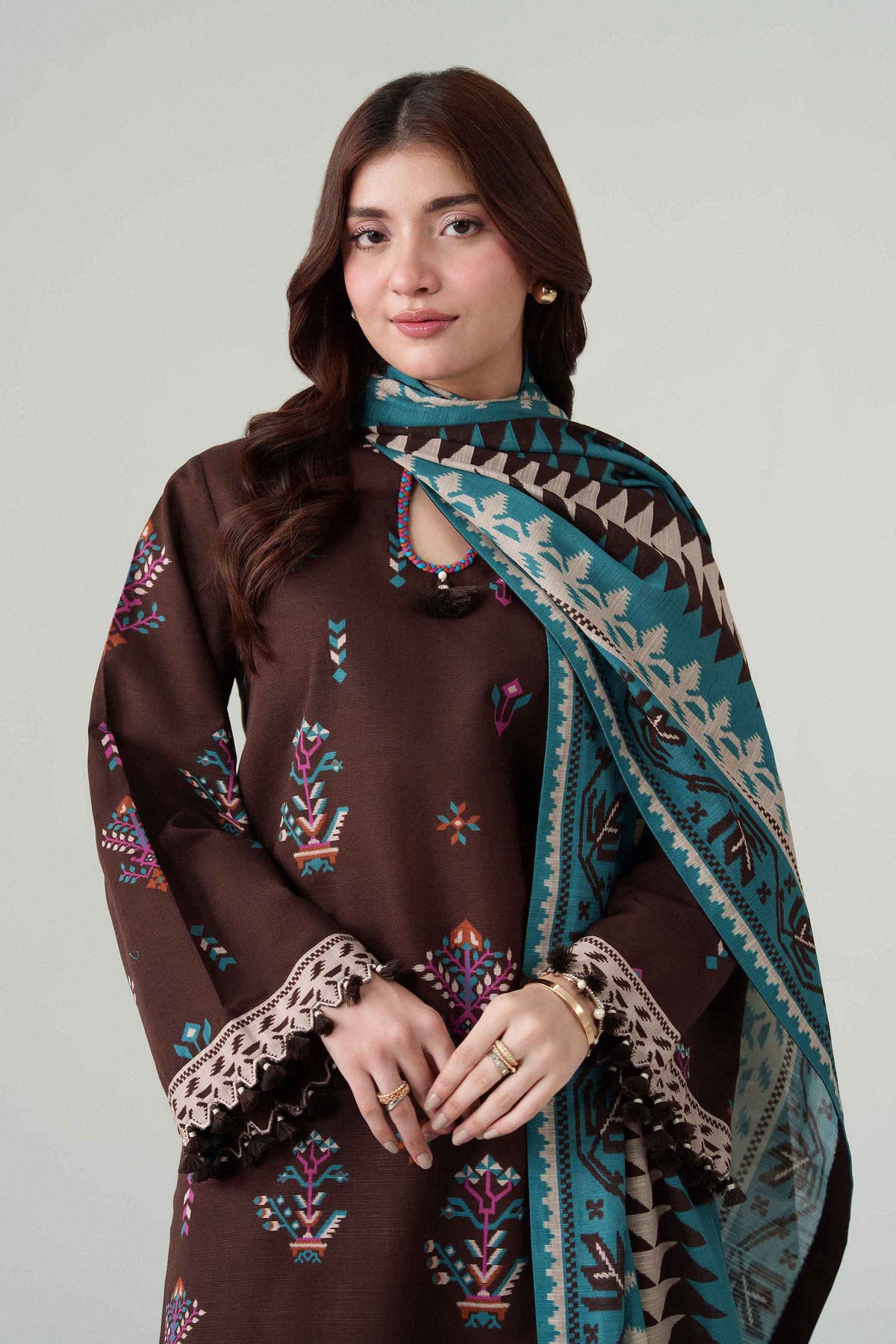 3 Piece - Dyed Printed Loose Fabric - 42604077
