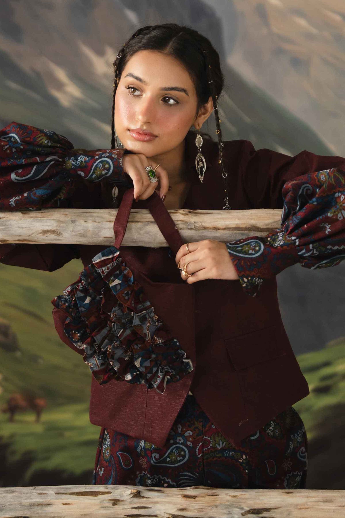 3 Piece - Dyed Printed Loose Fabric - 42604061