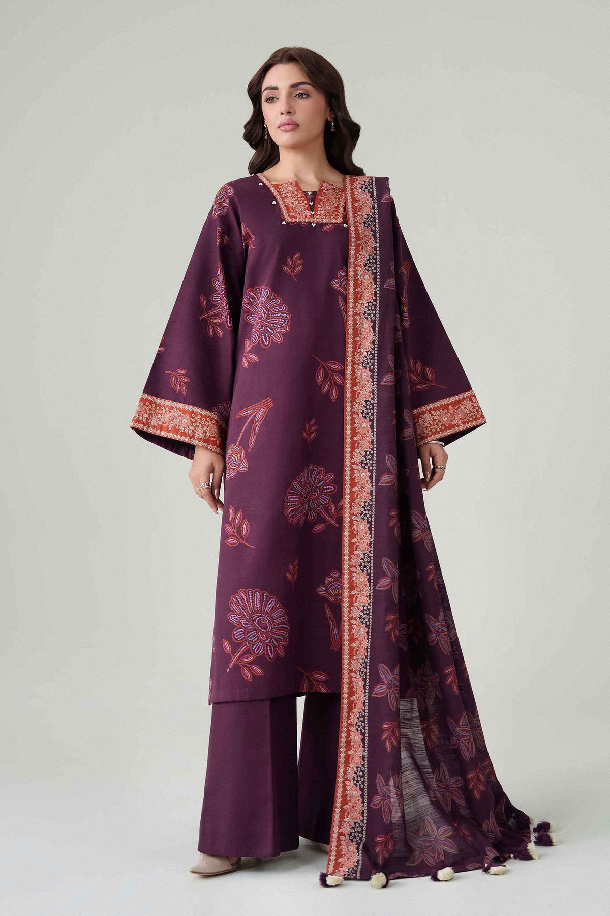 3 Piece - Dyed Printed Loose Fabric - 42604080