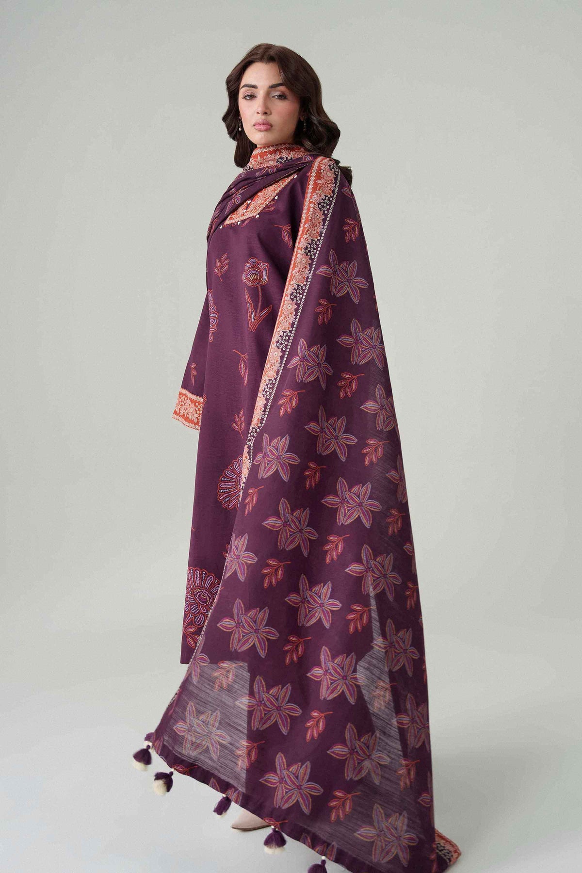 3 Piece - Dyed Printed Loose Fabric - 42604080