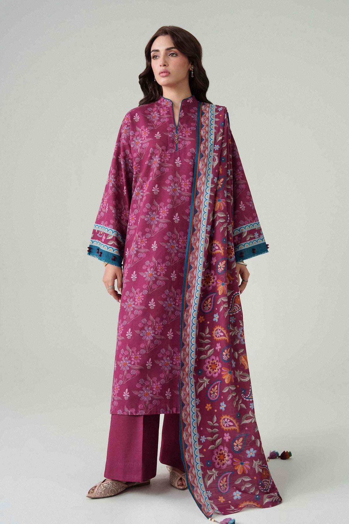 3 Piece - Dyed Printed Loose Fabric - 42604081
