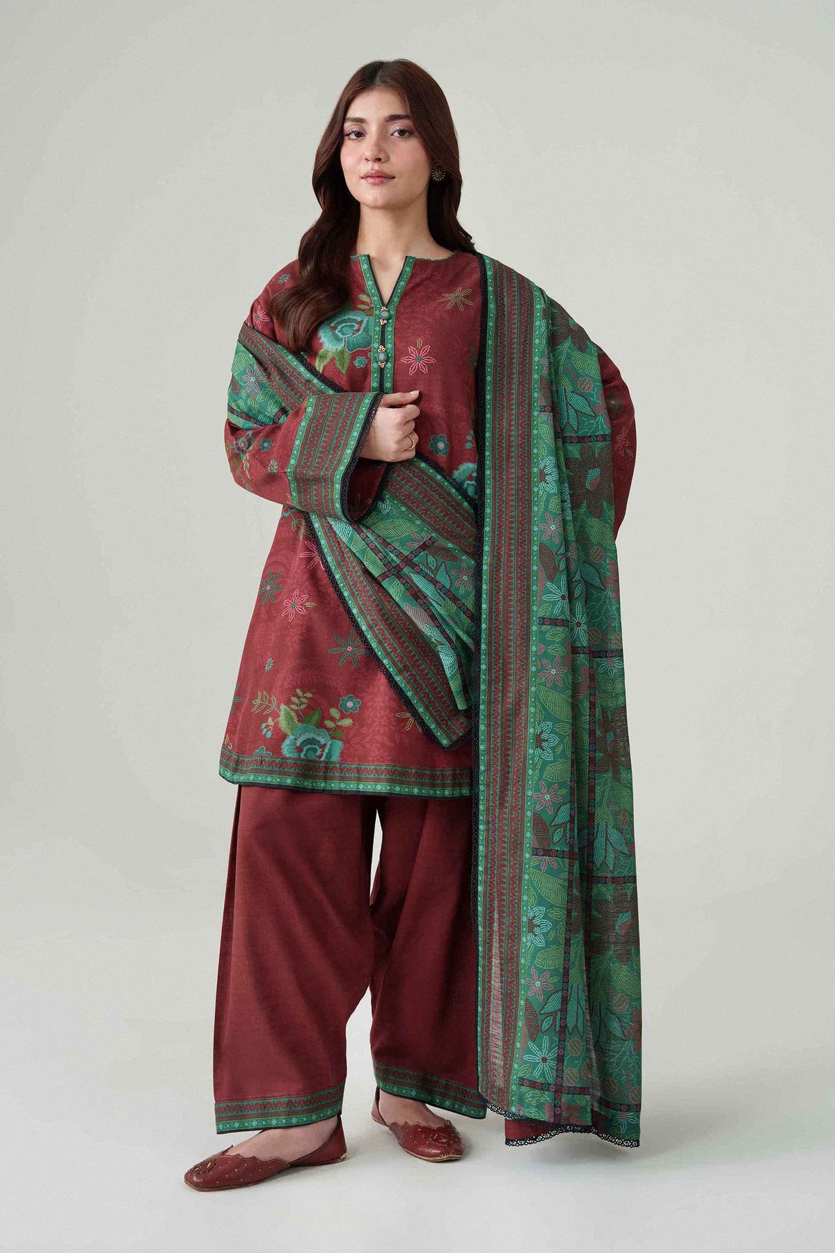 3 Piece - Dyed Printed Loose Fabric - 42604084