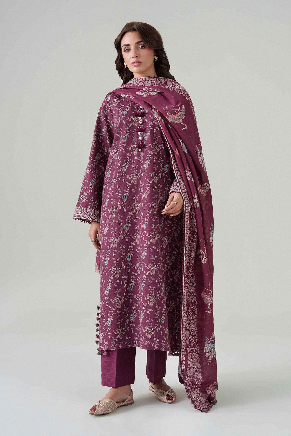 3 Piece - Dyed Printed Loose Fabric - 42604085