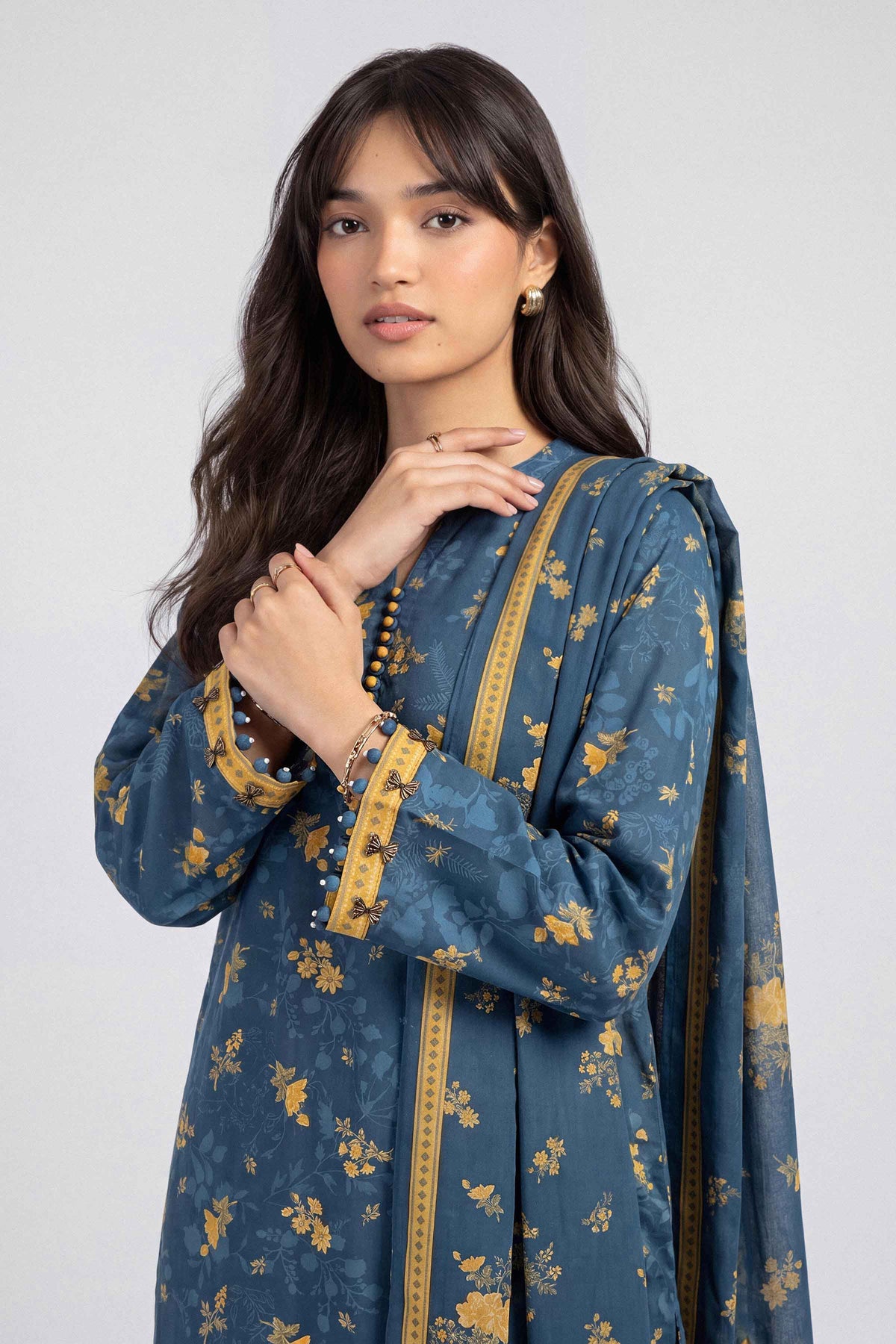 3 Piece - Dyed Printed Loose Fabric - 42604047