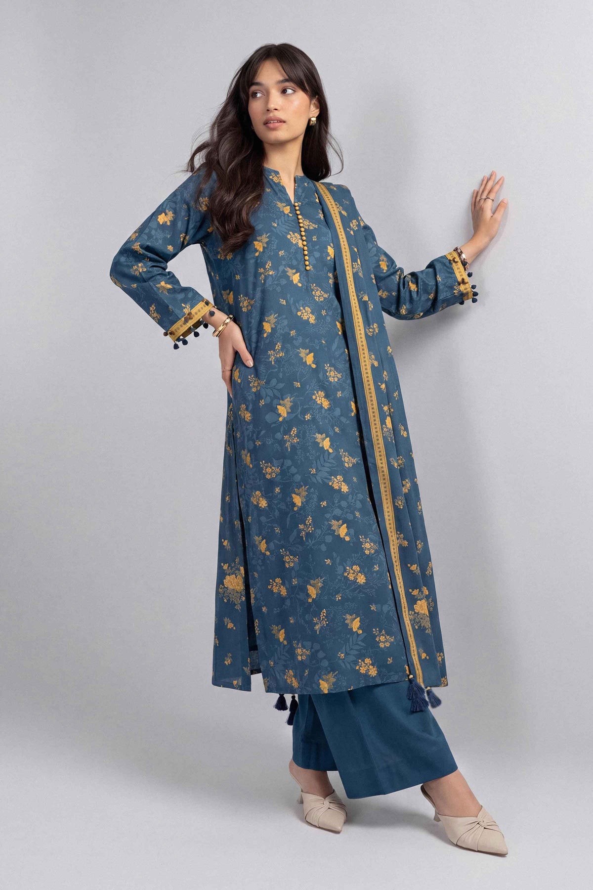 3 Piece - Dyed Printed Loose Fabric - 42604047