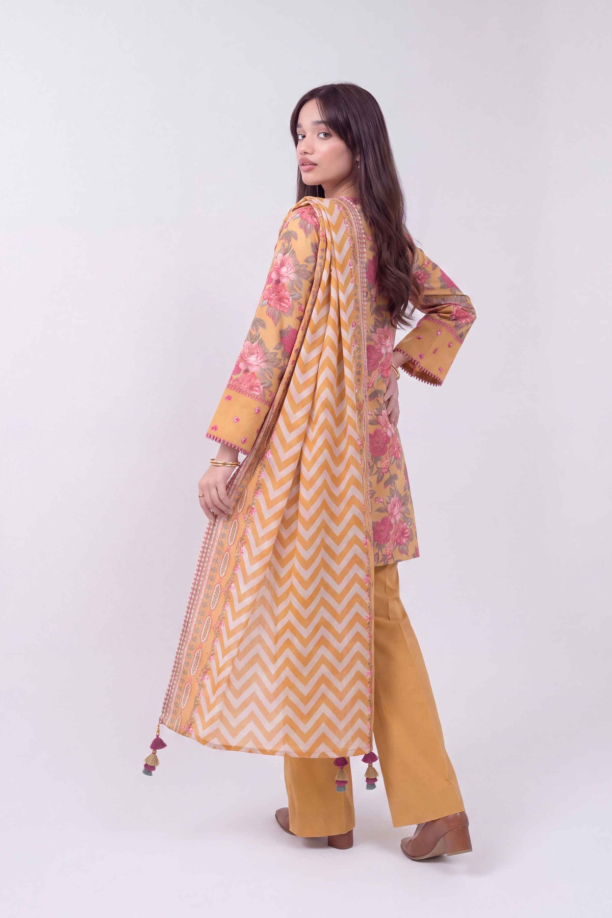3 Piece - Dyed Printed Loose Fabric - 42604048
