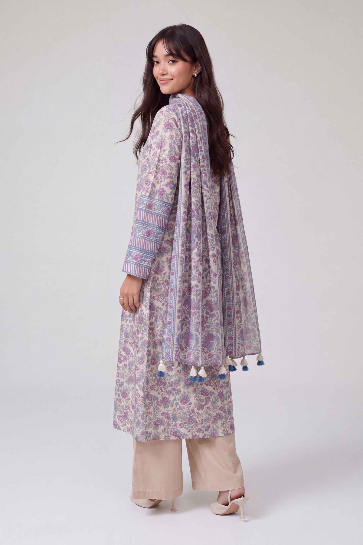3 Piece - Dyed Printed Loose Fabric - 42604049