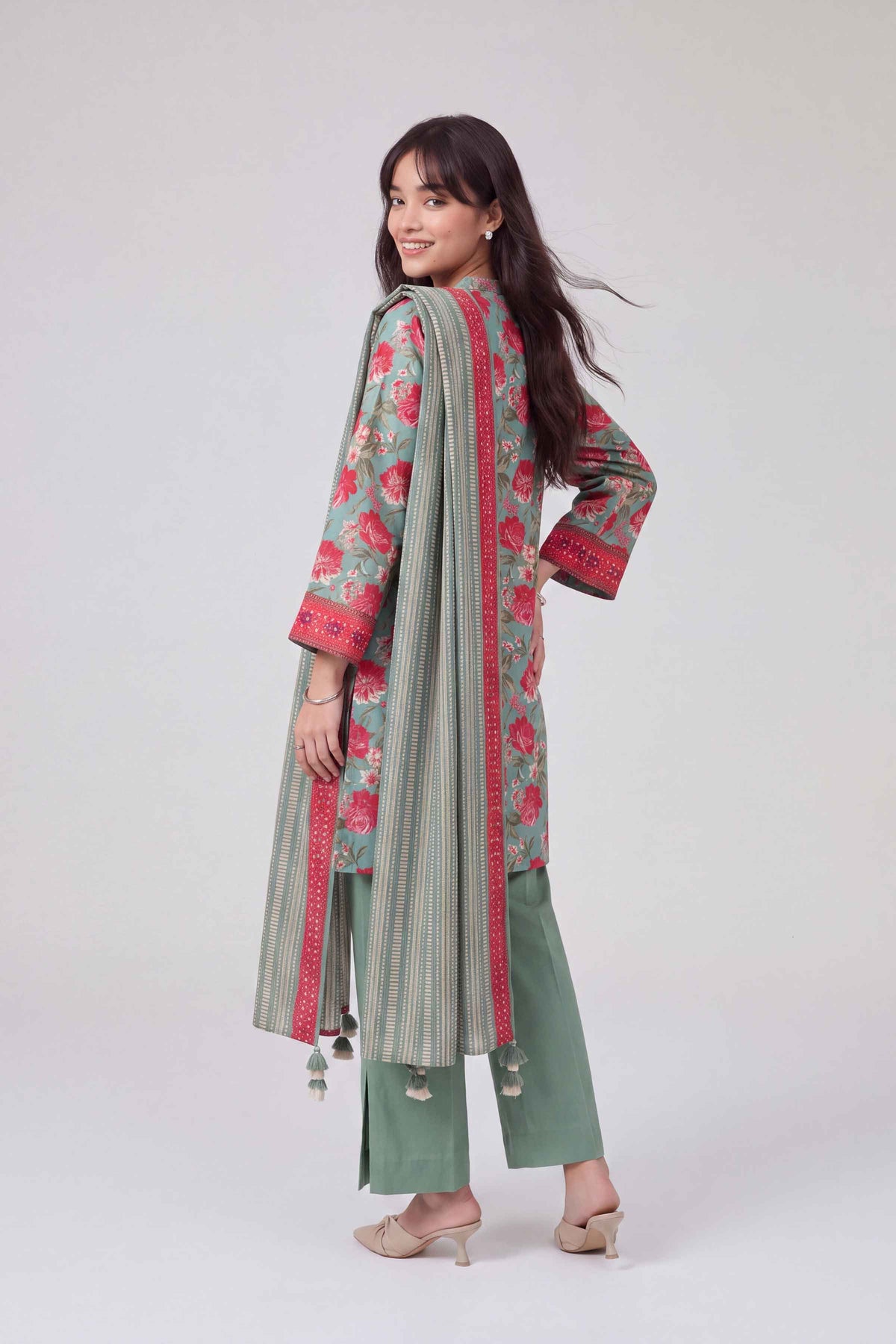 3 Piece - Dyed Printed Loose Fabric - 42604050