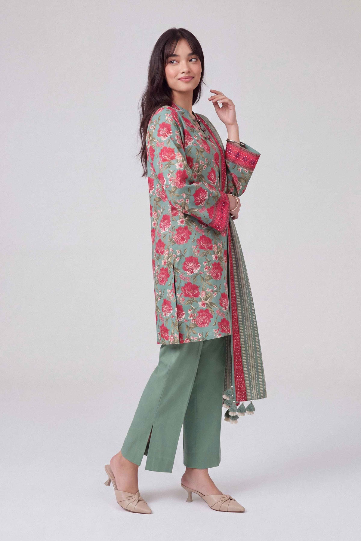 3 Piece - Dyed Printed Loose Fabric - 42604050