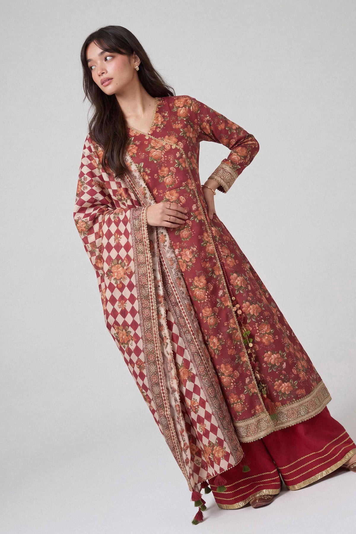 3 Piece - Dyed Printed Loose Fabric - 42604053