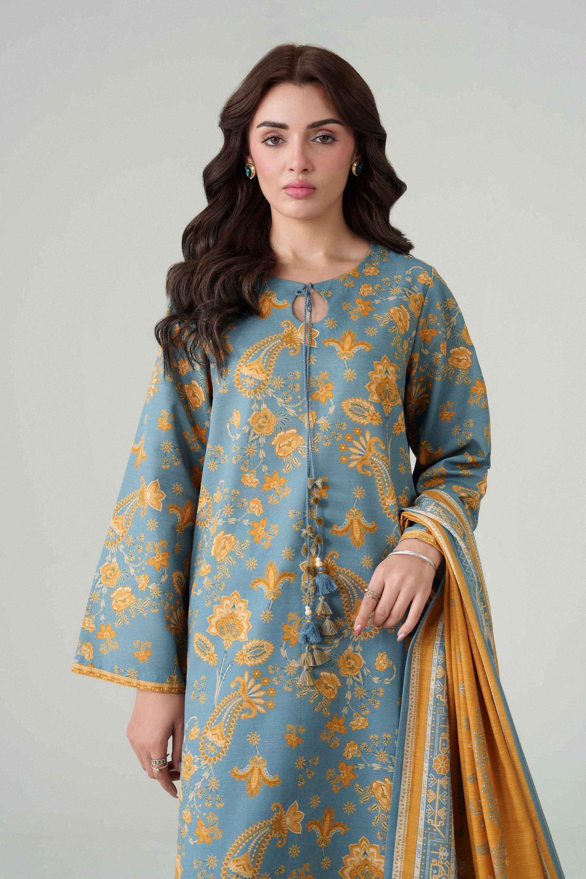 3 Piece - Dyed Printed Loose Fabric - 42604063