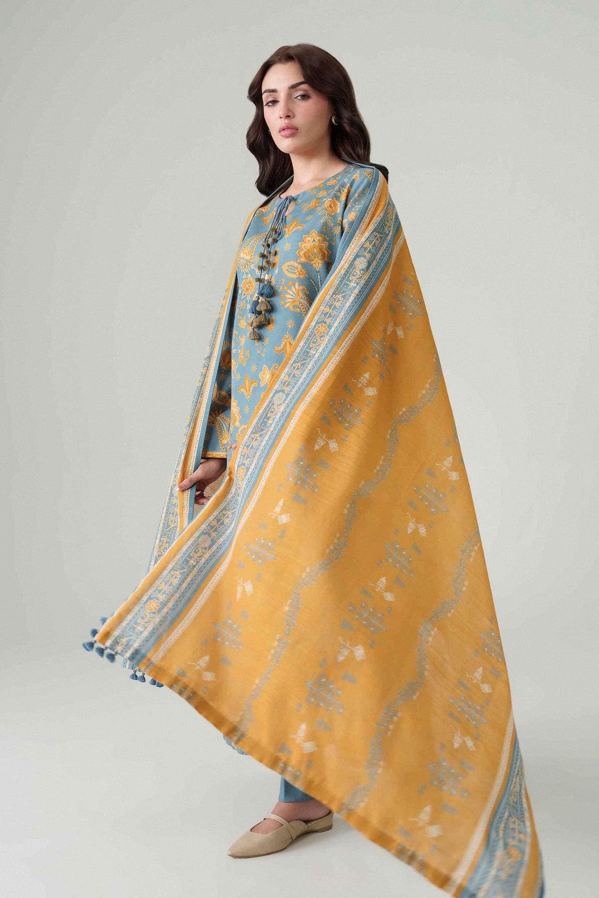 3 Piece - Dyed Printed Loose Fabric - 42604063