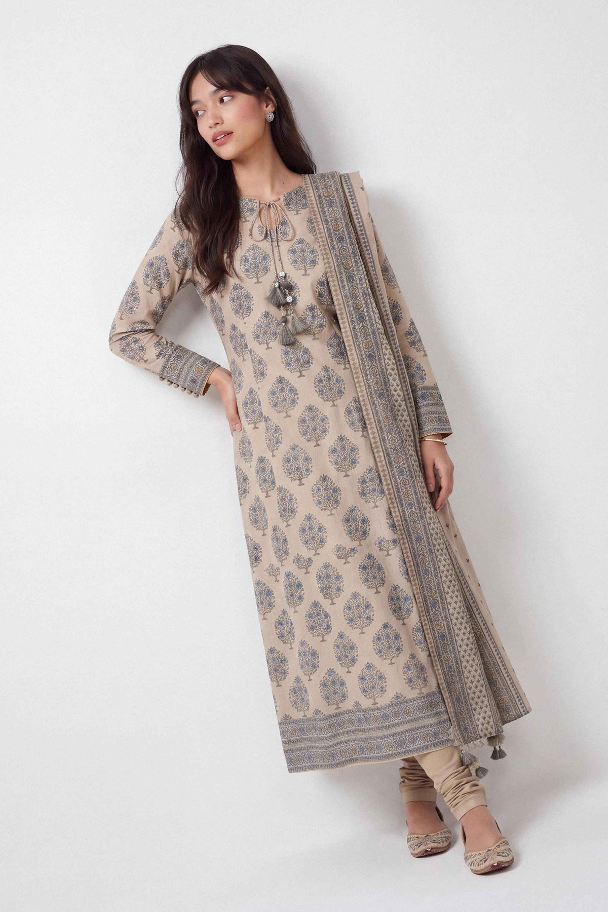 3 Piece - Dyed Printed Loose Fabric - 42604054