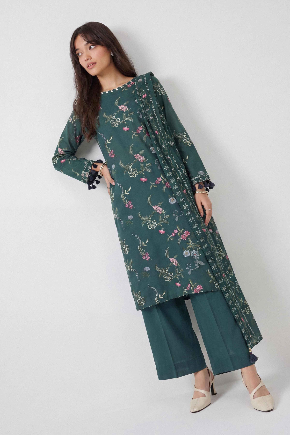 3 Piece - Dyed Printed Loose Fabric - 42604055