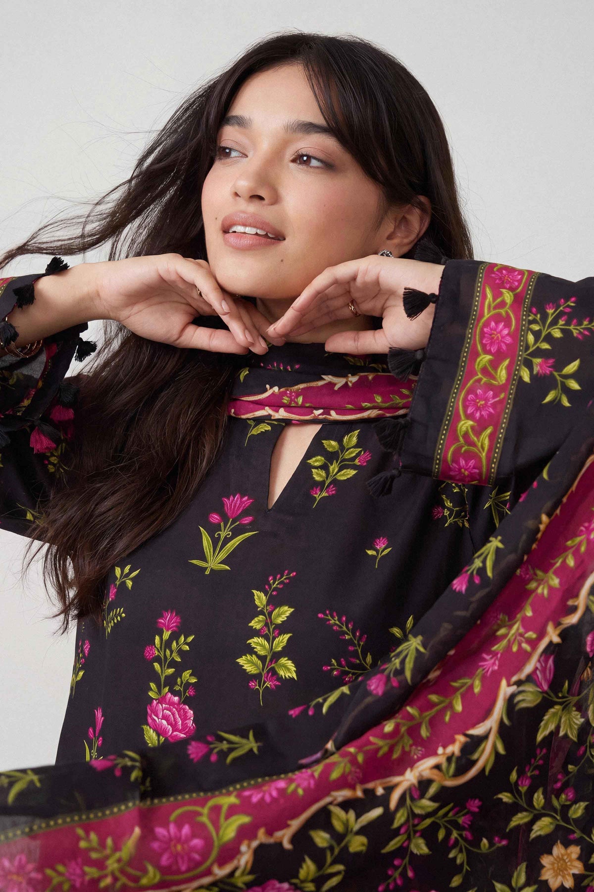 3 Piece - Dyed Printed Loose Fabric - 42604056