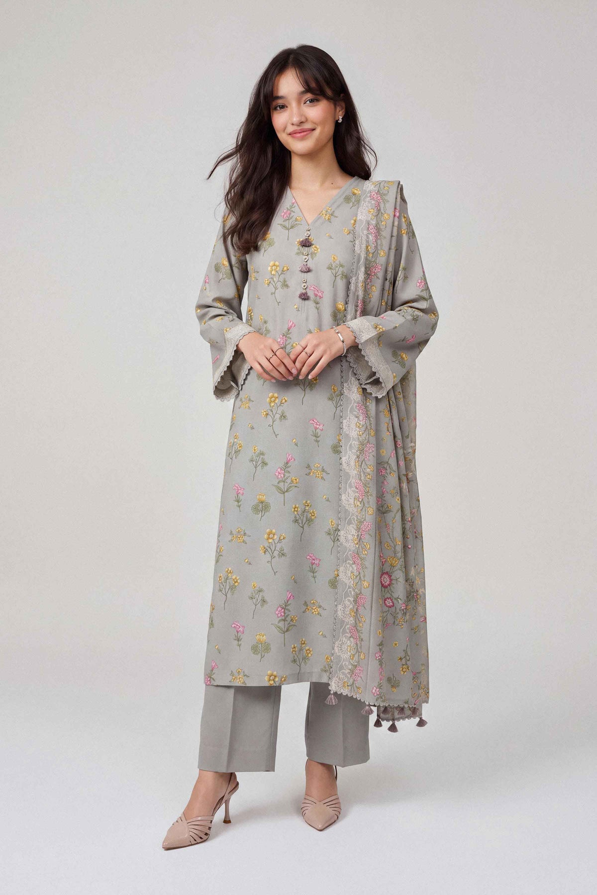 3 Piece - Dyed Printed Loose Fabric - 42604057