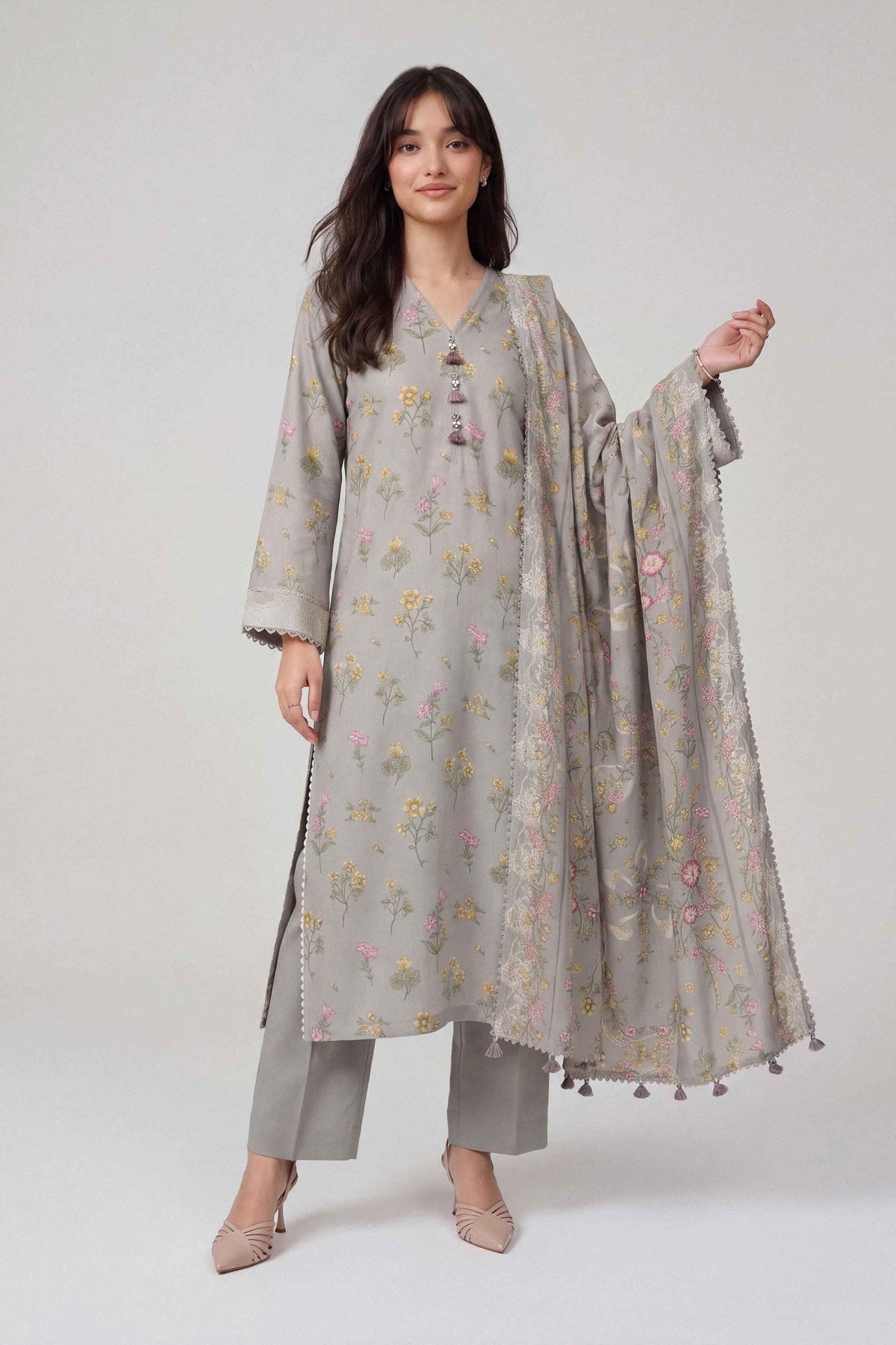 3 Piece - Dyed Printed Loose Fabric - 42604057