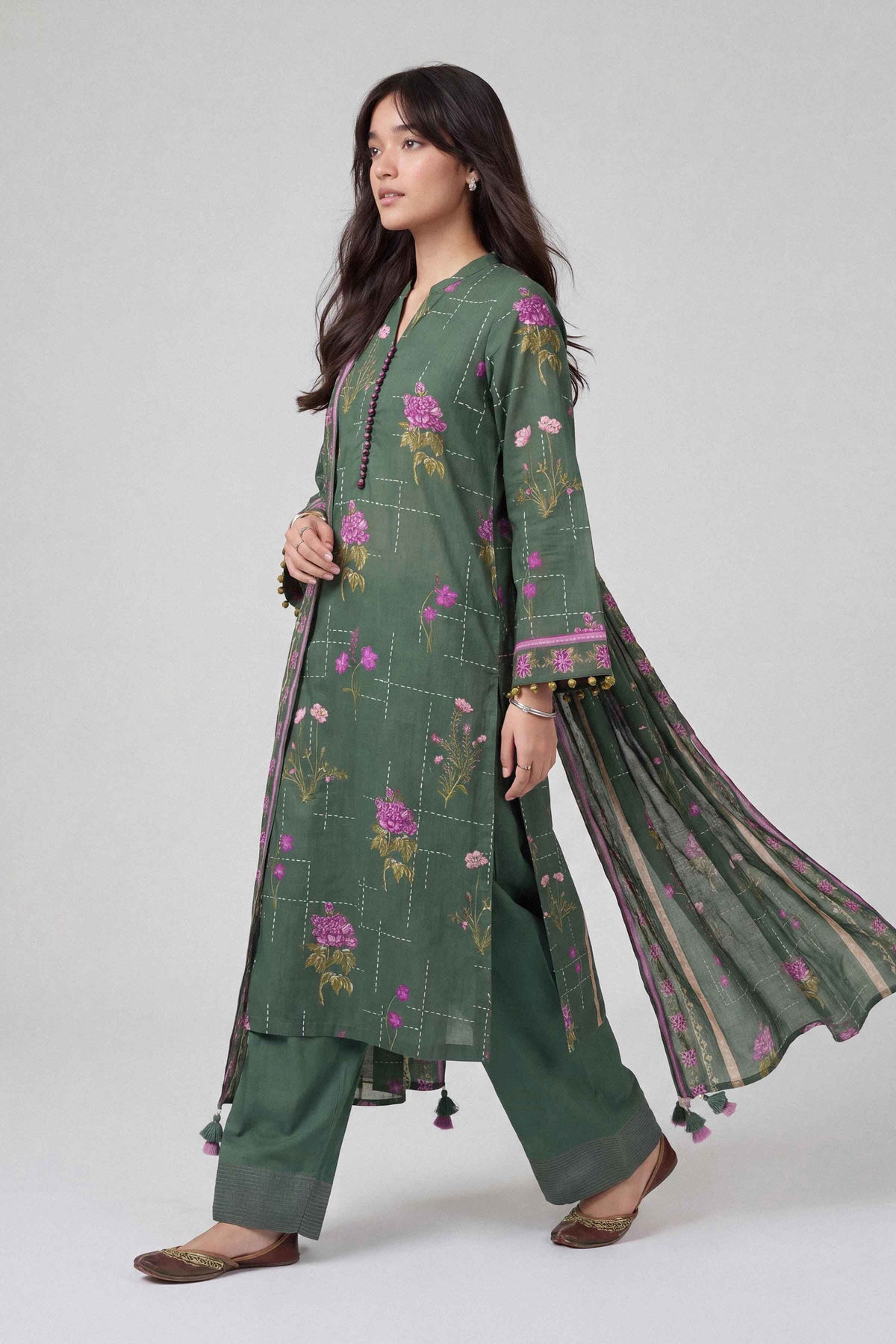 3 Piece - Dyed Printed Loose Fabric - 42604058