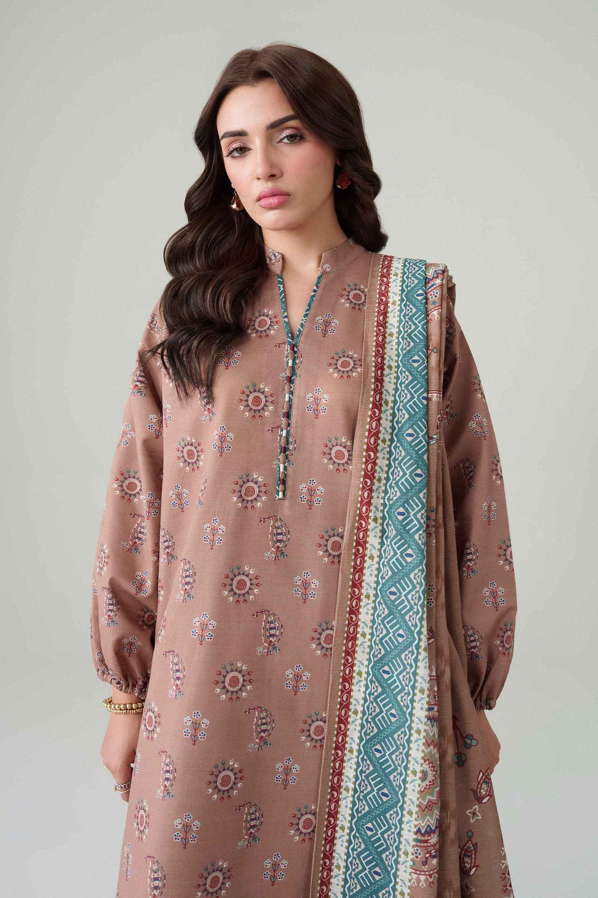 3 Piece - Dyed Printed Loose Fabric - 42604065
