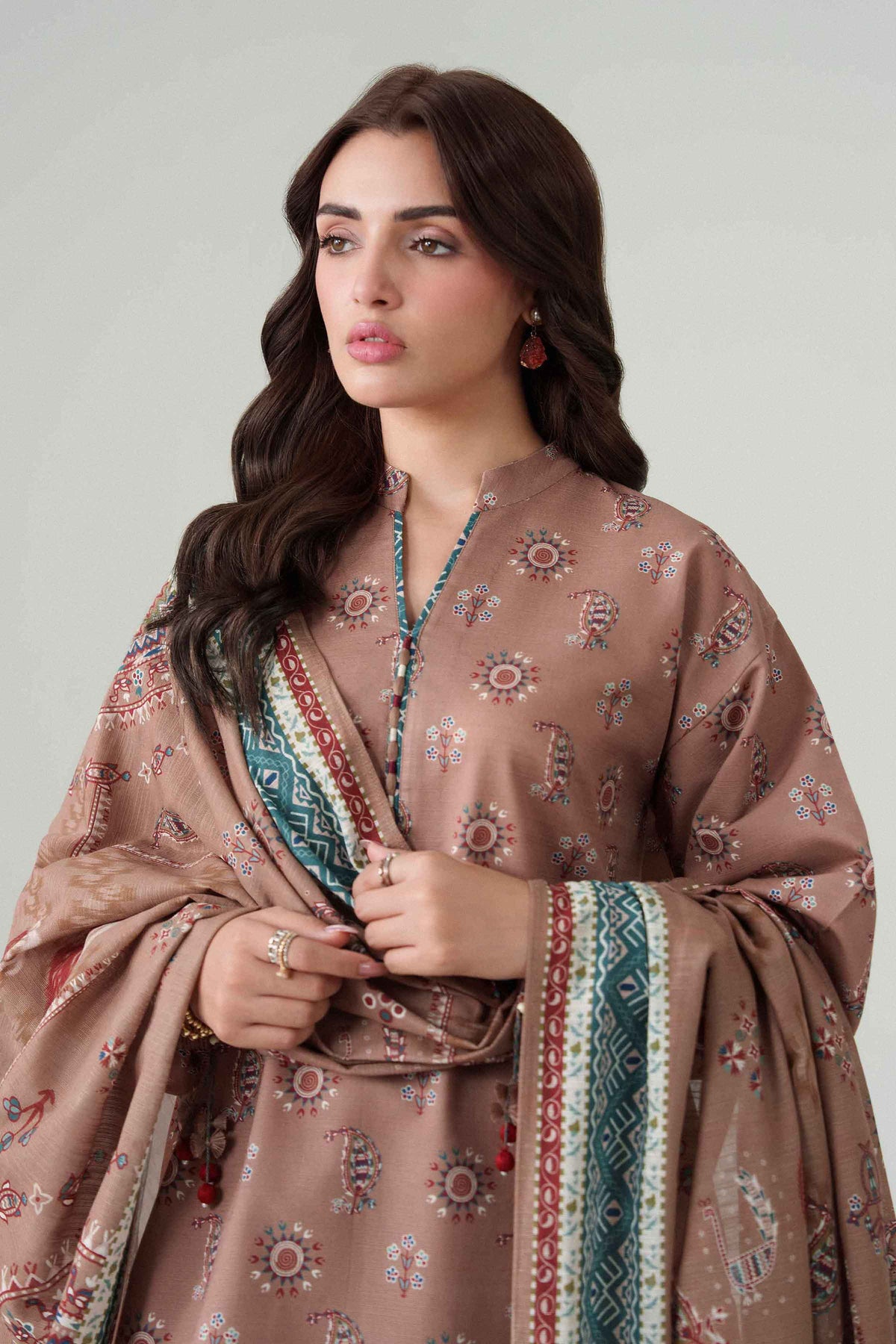 3 Piece - Dyed Printed Loose Fabric - 42604065