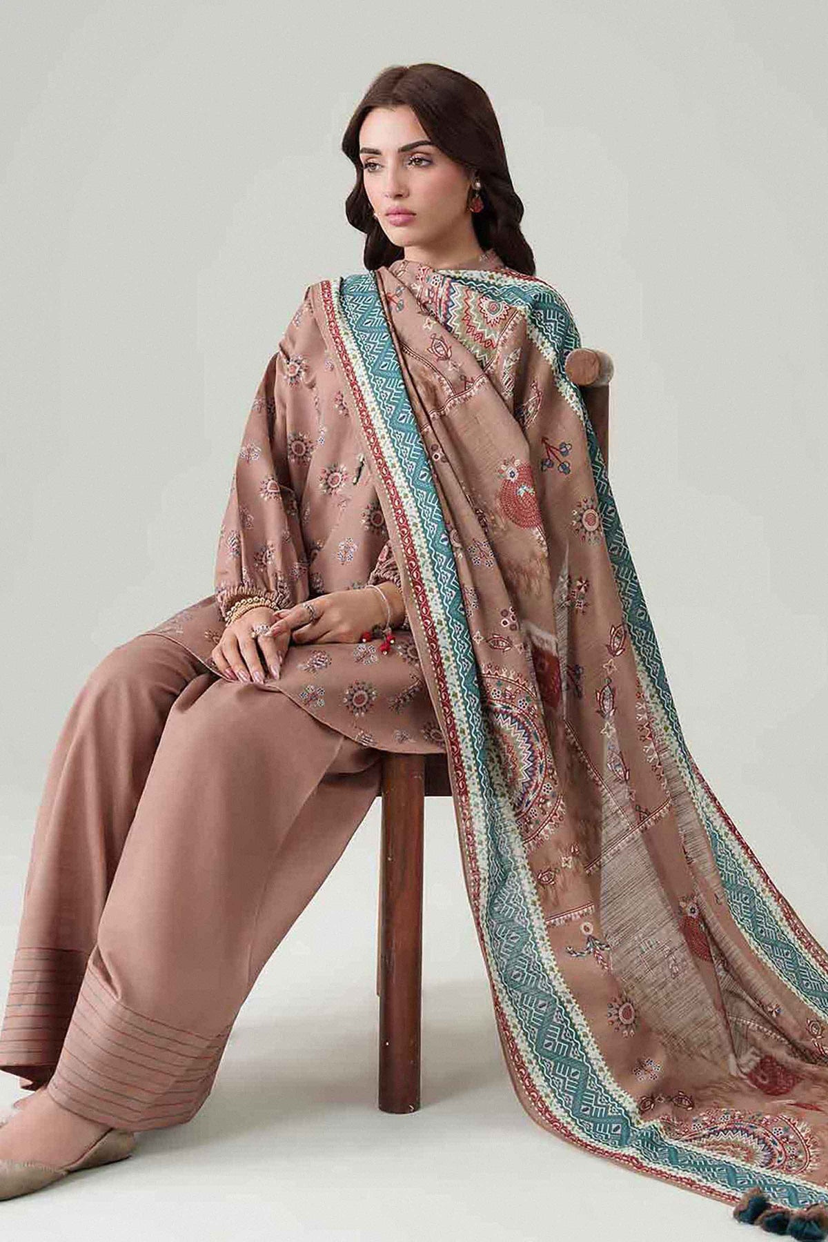 3 Piece - Dyed Printed Loose Fabric - 42604065