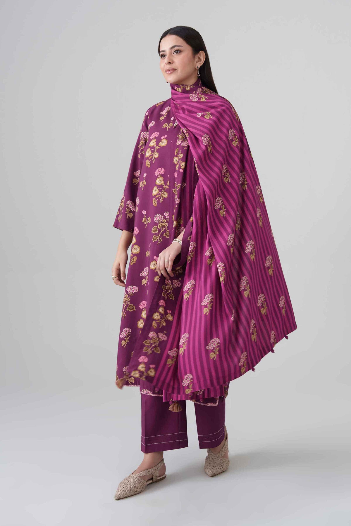 3 Piece - Digital Dyed Printed Loose Fabric - 42604091