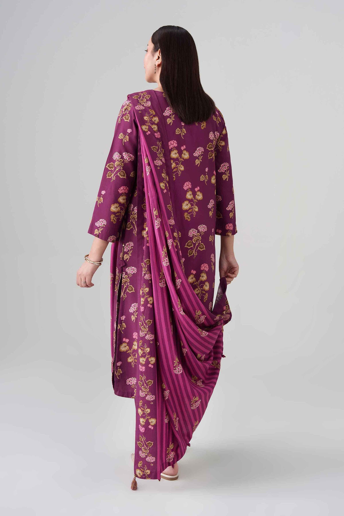 3 Piece - Digital Dyed Printed Loose Fabric - 42604091
