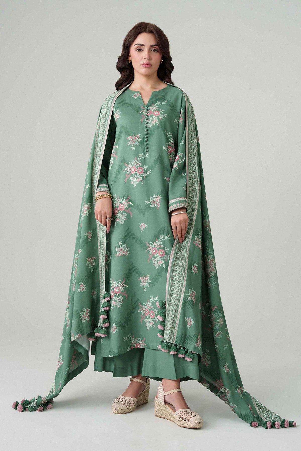 3 Piece - Digital Dyed Printed Loose Fabric - 42604092