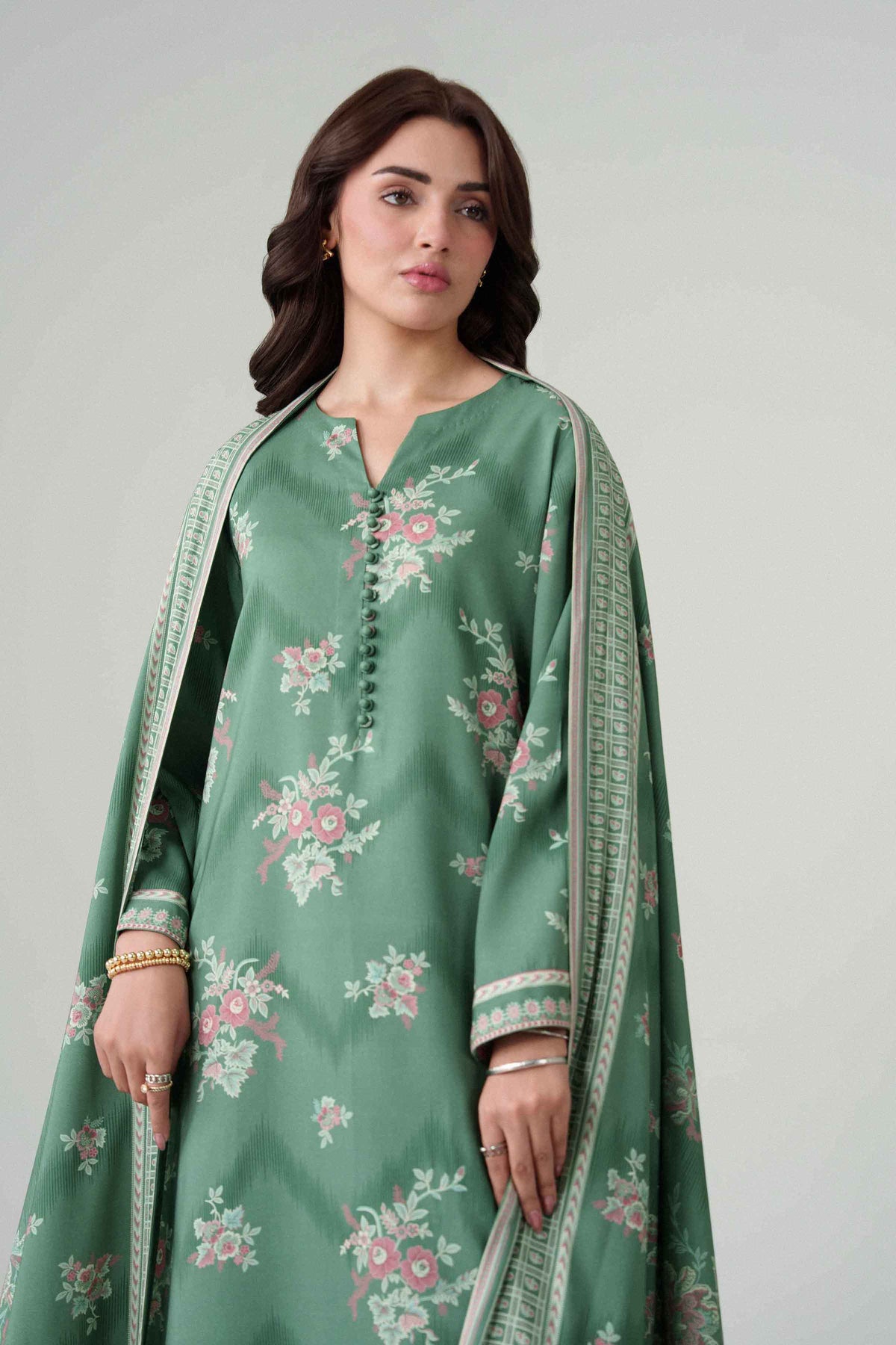 3 Piece - Digital Dyed Printed Loose Fabric - 42604092